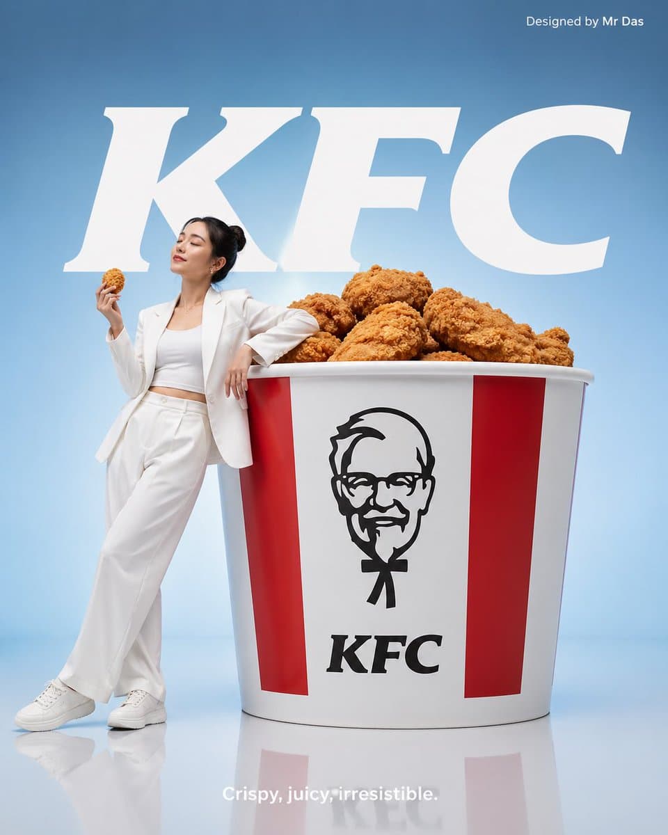 미니멀 KFC 광고 비주얼 — generated asset