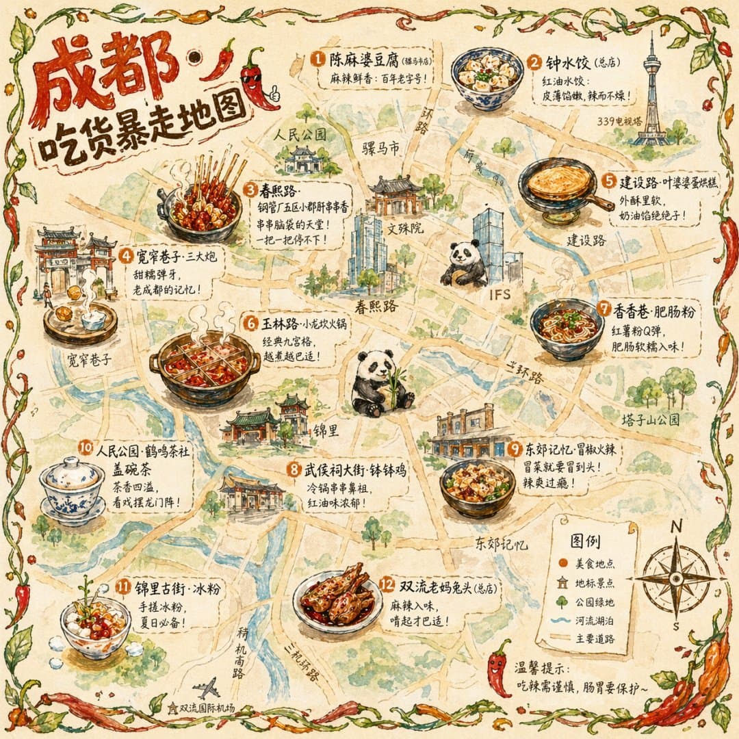 수채화 도시 미식 지도 — generated asset